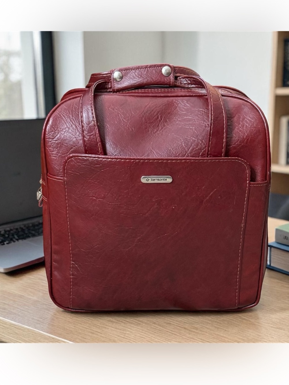 Vintage Samsonite Carry-On Bag Suitcase Luggage Weekender Overnight Red Brown